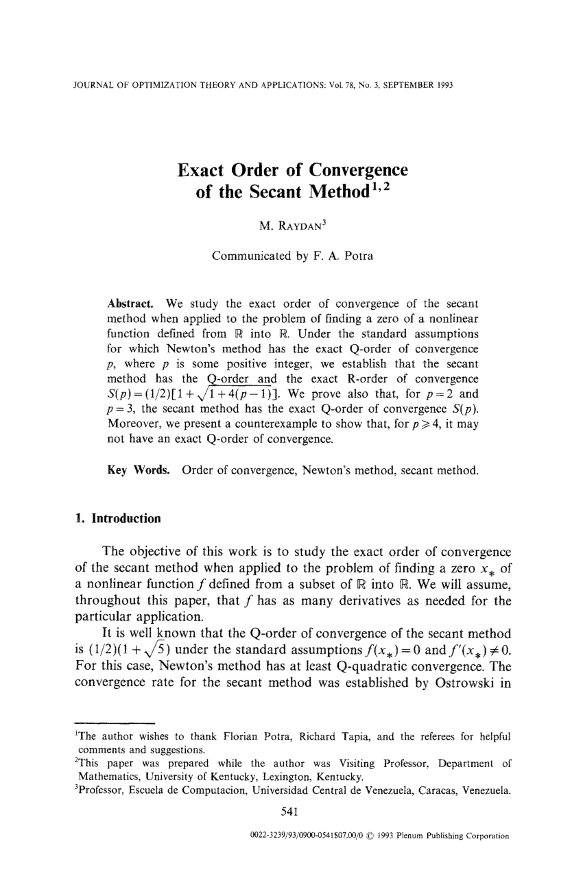 pdf-exact-order-of-convergence-of-the-secant-method