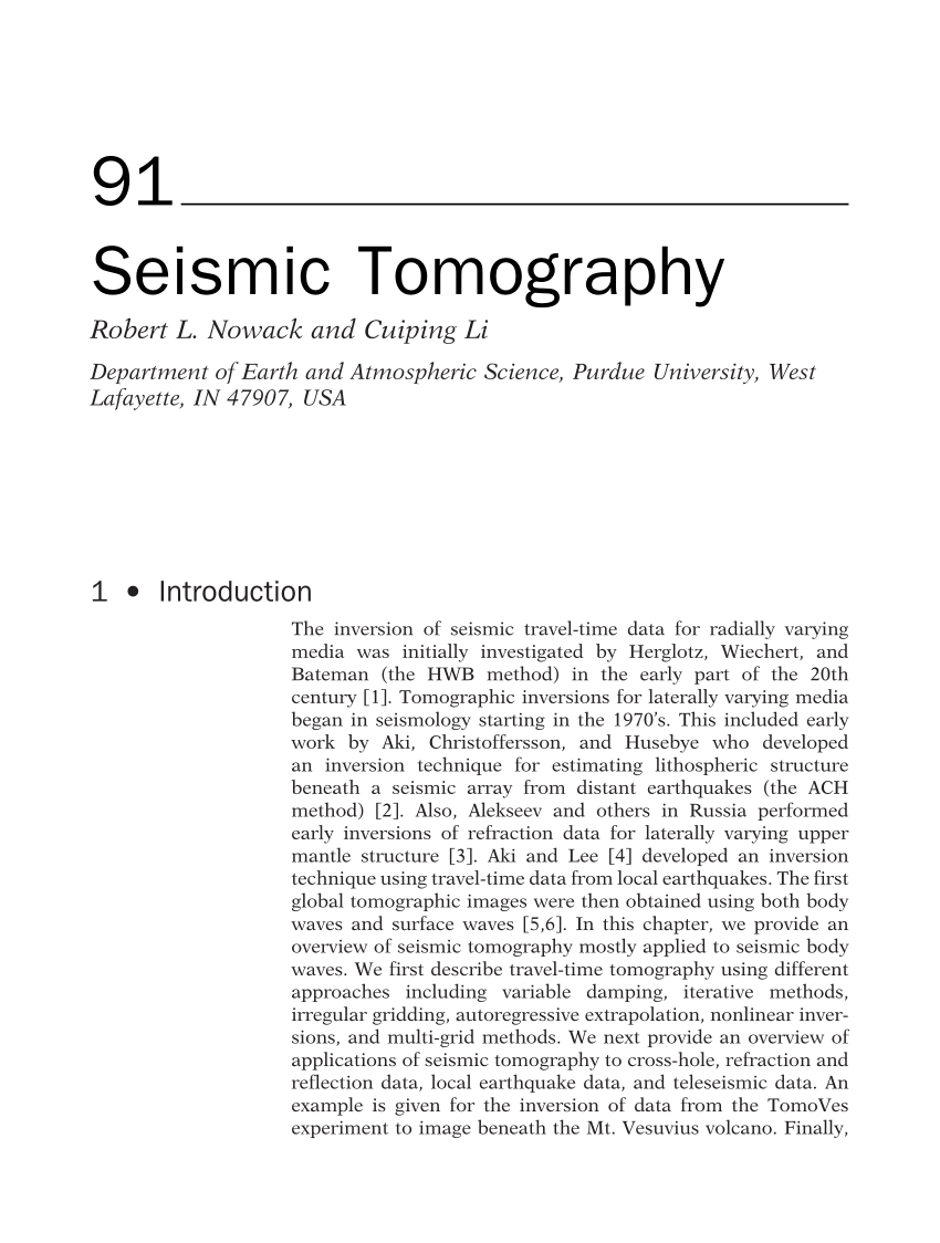 PDF) Seismic Tomography