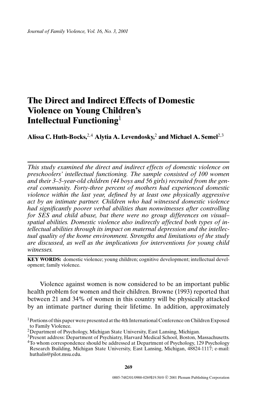 effect of domestic violence on child essay