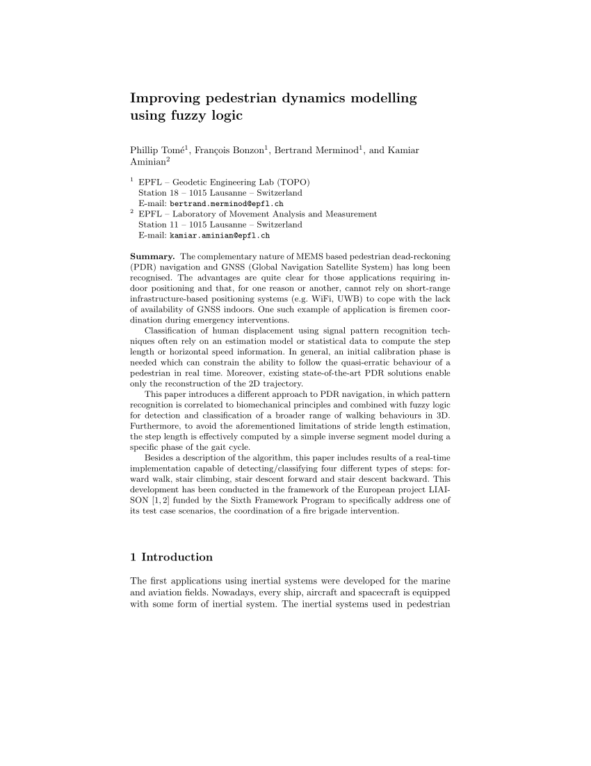 Pdf Improving Pedestrian Dynamics Modeling Using Fuzzy Logic