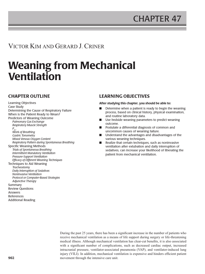 PDF) Mechanical ventilation weaning protocol improves medical adherence and  results
