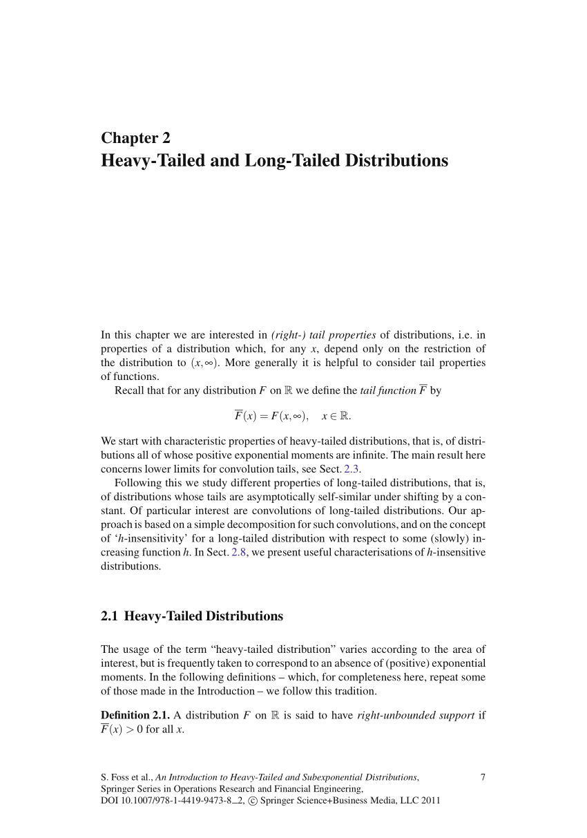 Pdf Heavy Tailed And Long Tailed Distributions