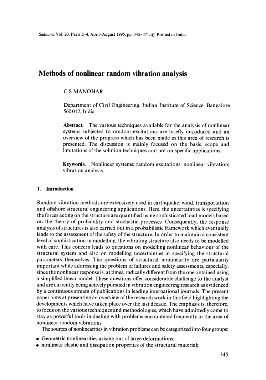 PDF) Methods of nonlinear random vibration