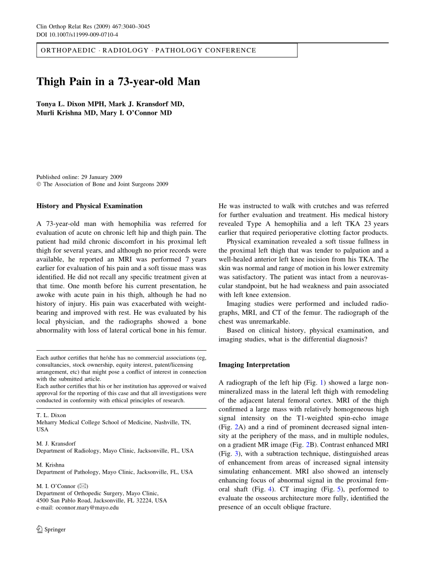 (PDF) Thigh Pain in a 73yearold Man