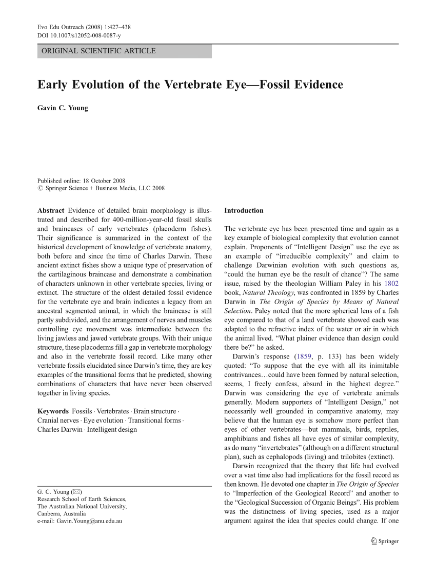 (PDF) Early Evolution of the Vertebrate Eye—Fossil Evidence