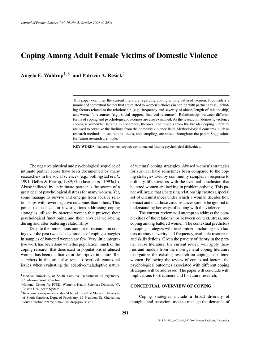 definition of domestic violence research paper