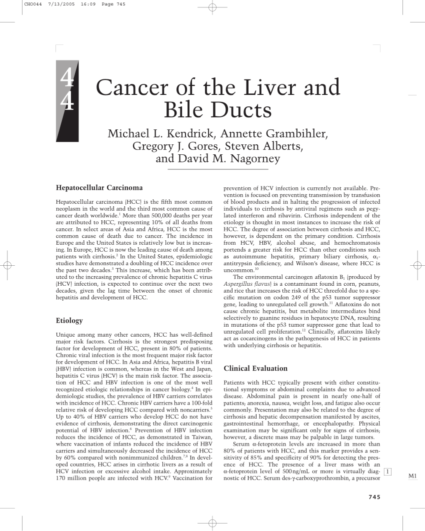 PDF) Cancer of the Liver and Bile Ducts