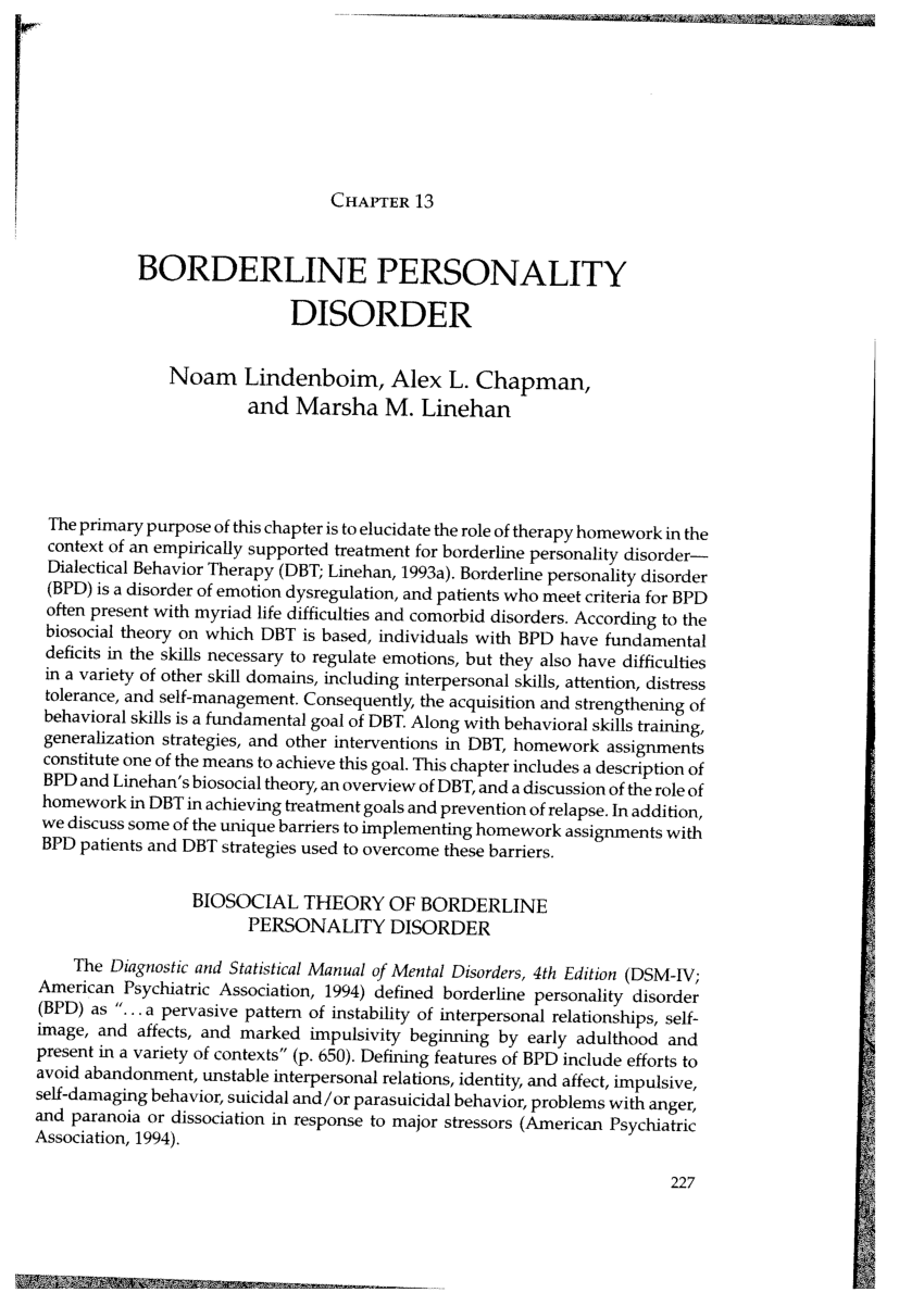 Borderline Personality Disorder | Homework Writing Market