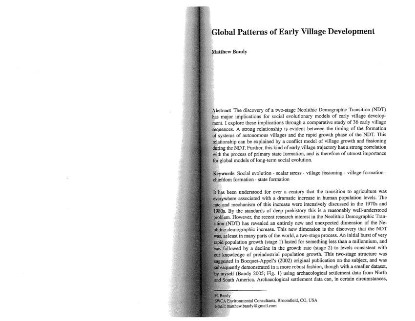 pdf-global-patterns-of-early-village-development