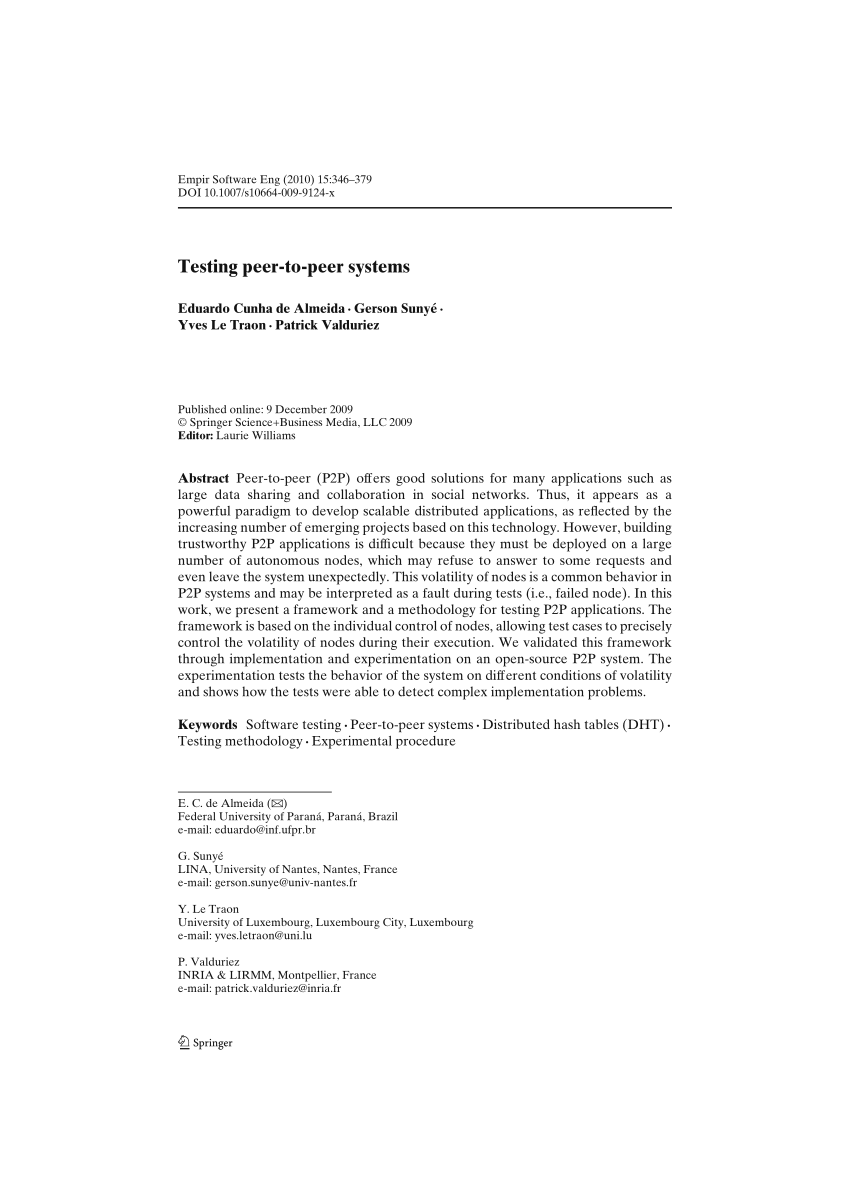 PDF) Peer-to-Peer Load Testing
