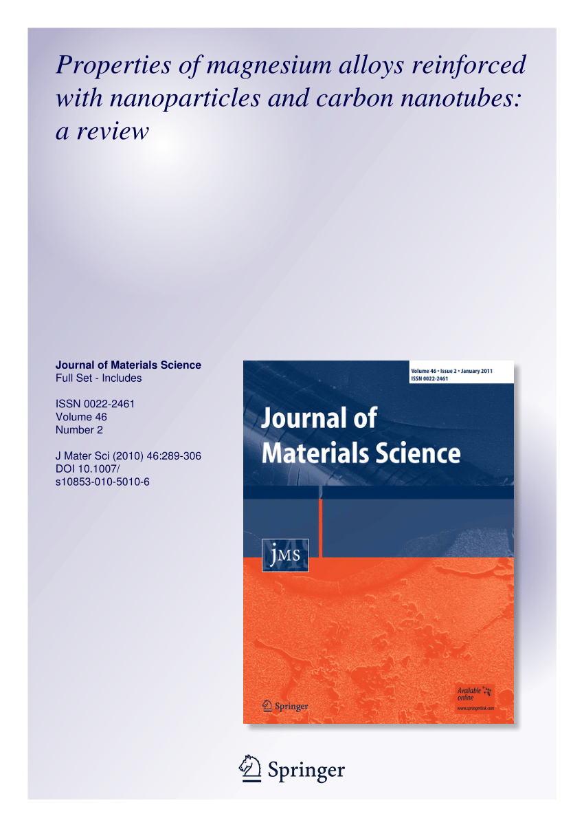 (PDF) Properties of magnesium alloys reinforced with nanoparticles and Sns-Brigh10