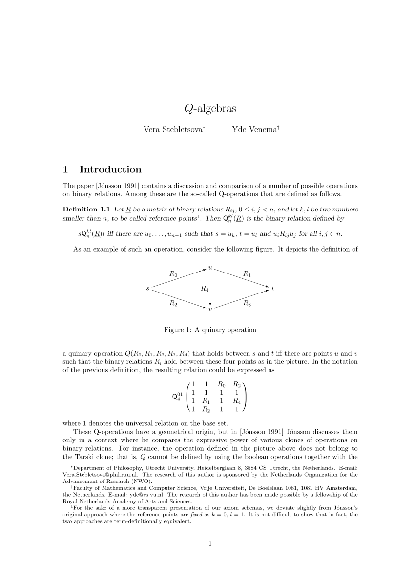 Pdf Q Algebras