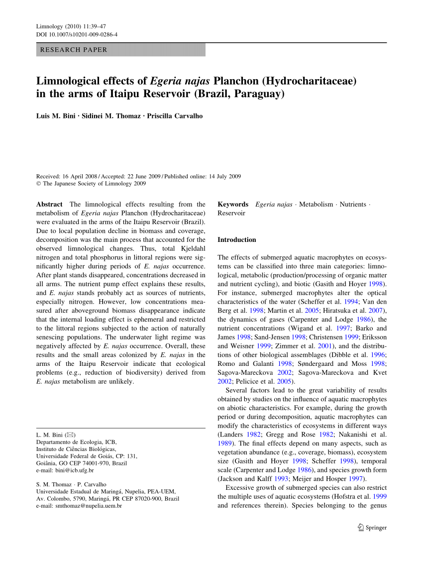 Submerged Macrophyte Assemblage Abundance Height And Associated Download Table