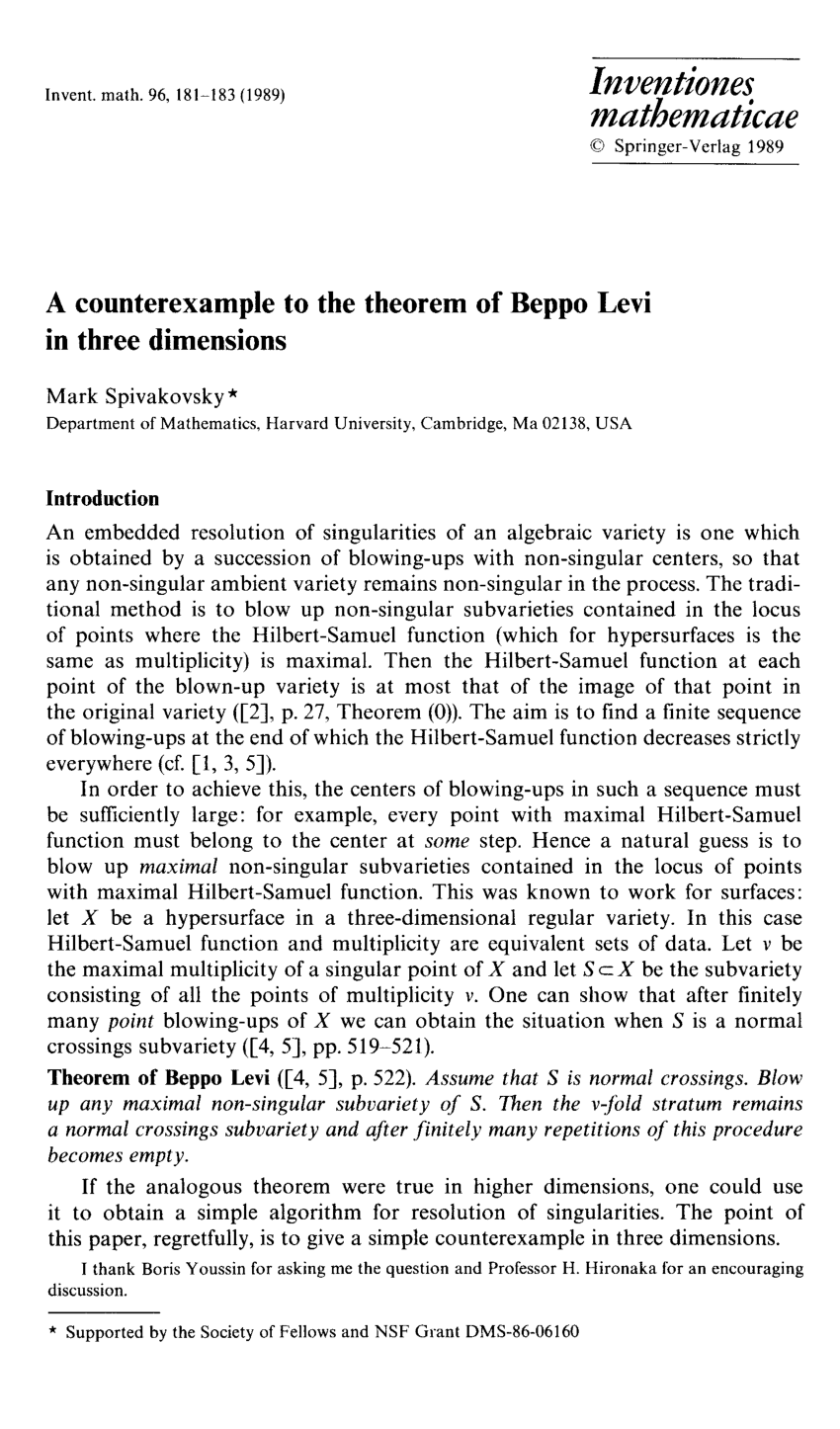 PDF) A counterexample to the theorem of Beppo Levi in three dimensions