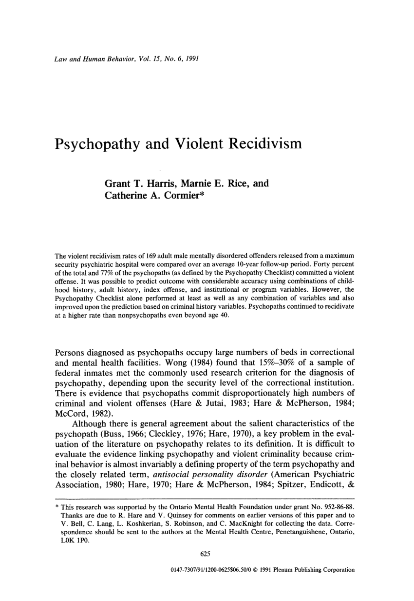 research paper topics on psychopathy