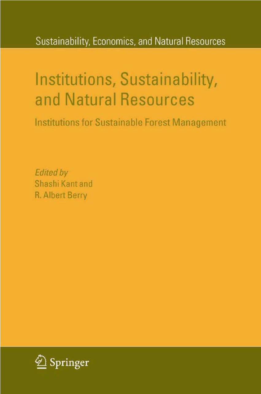 Pdf Institutions Sustainable Forest Management And