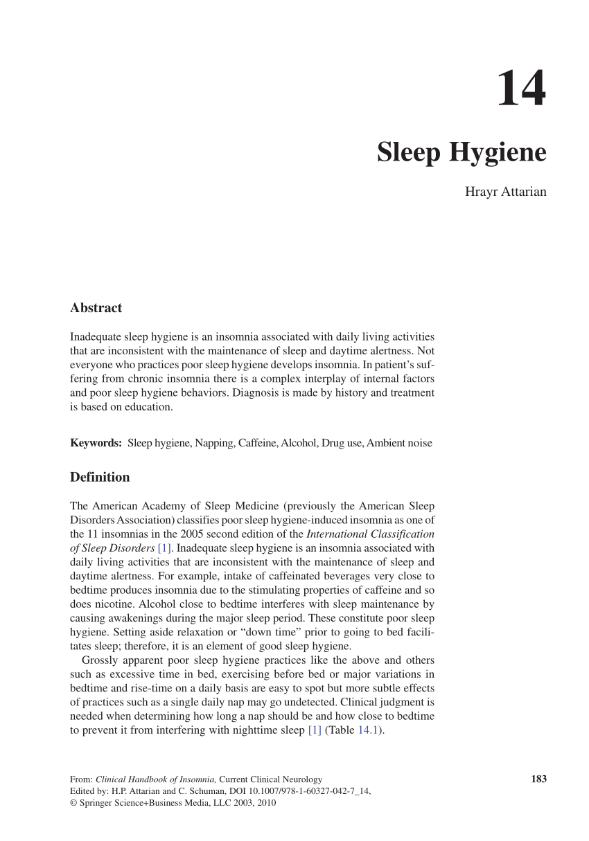 research about sleep hygiene