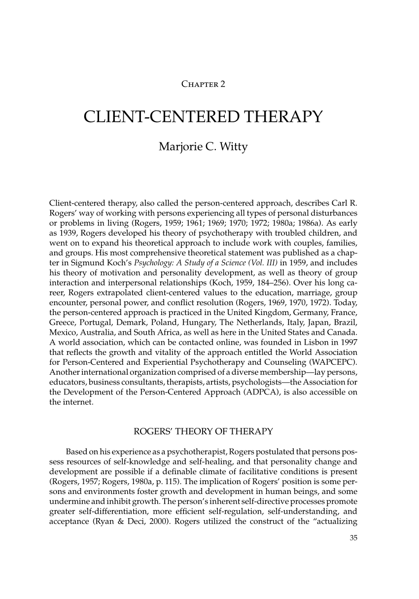 Pdf Client Centered Therapy
