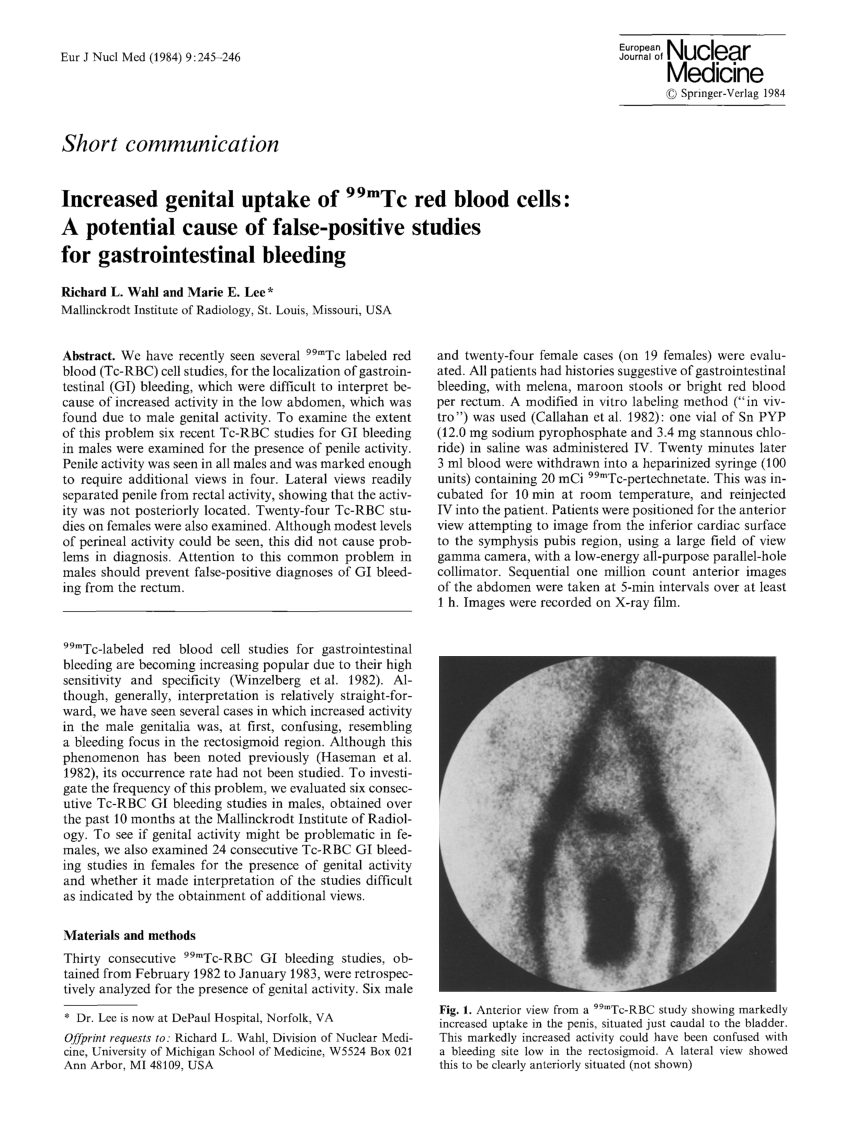 PDF Increased genital uptake of 99mTc red blood cells A