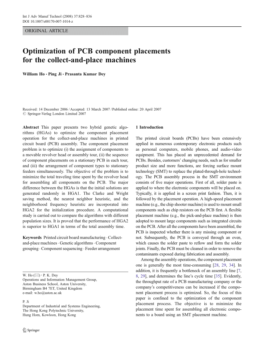  PDF Optimization of PCB  component placements for the 