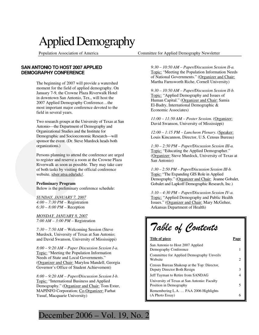 PDF) What is applied demography?