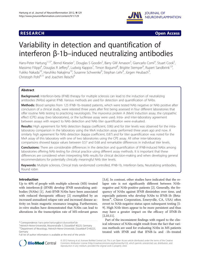 PDF) Variability in detection and quantification of interferon   ...