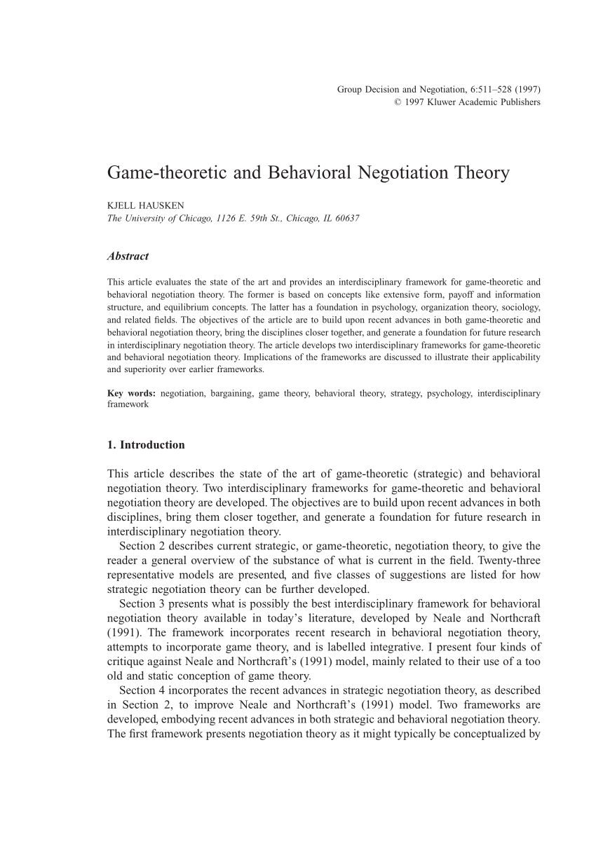game theory dissertation topics