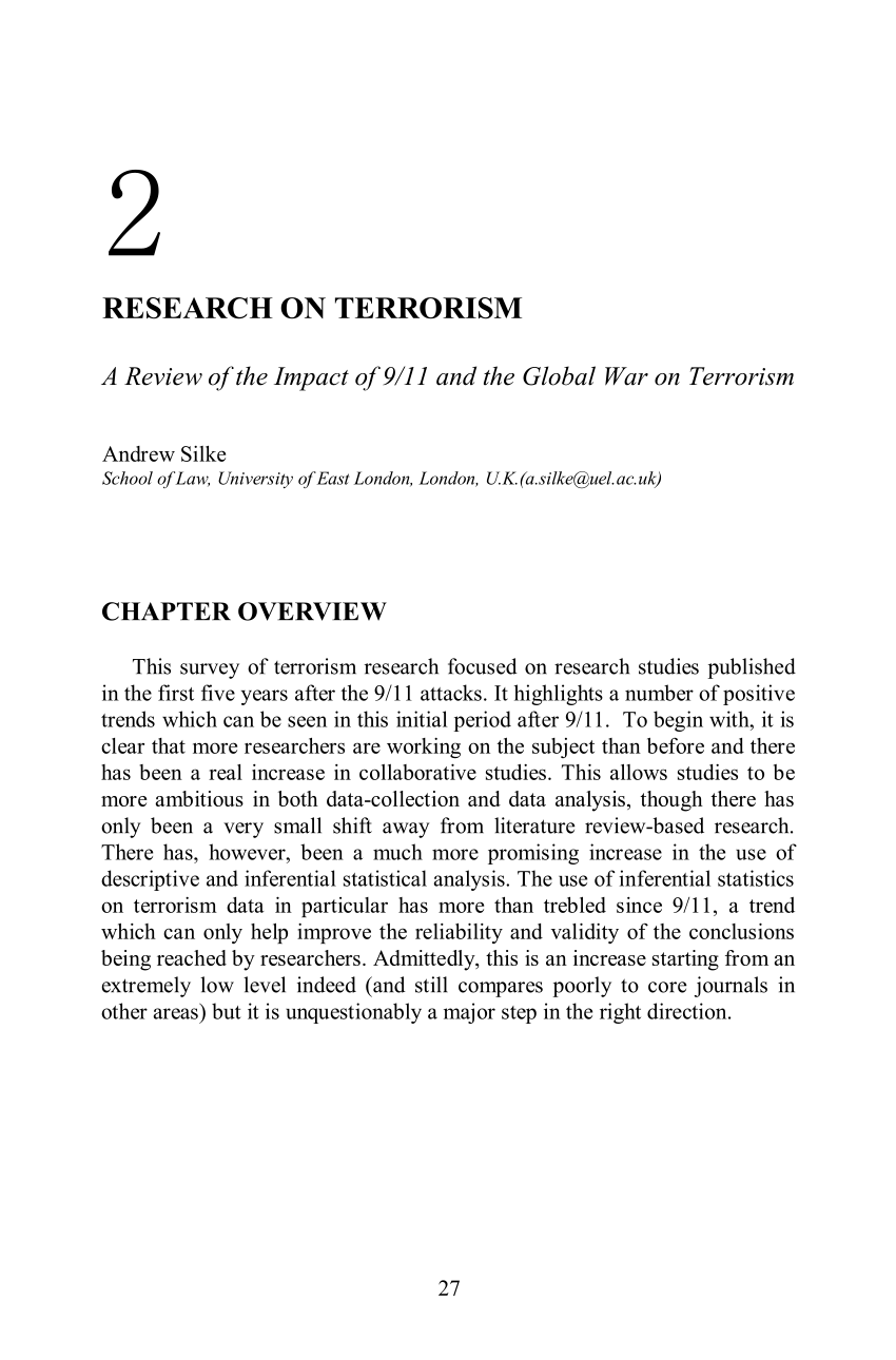 counter terrorism research paper topics