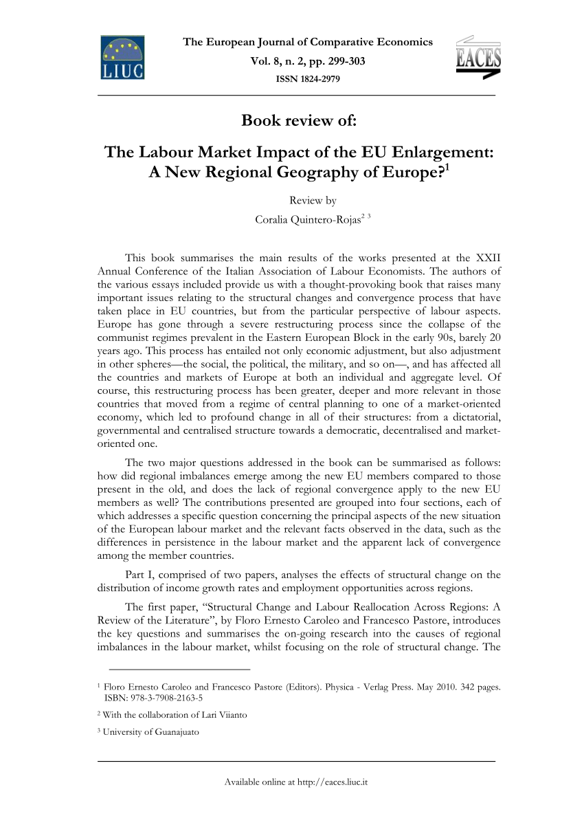 (PDF) Book review of: "The Labour Market Impact of the EU Enlargement