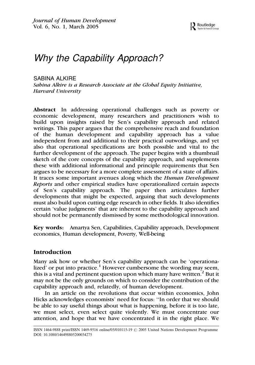 research paper on capability approach