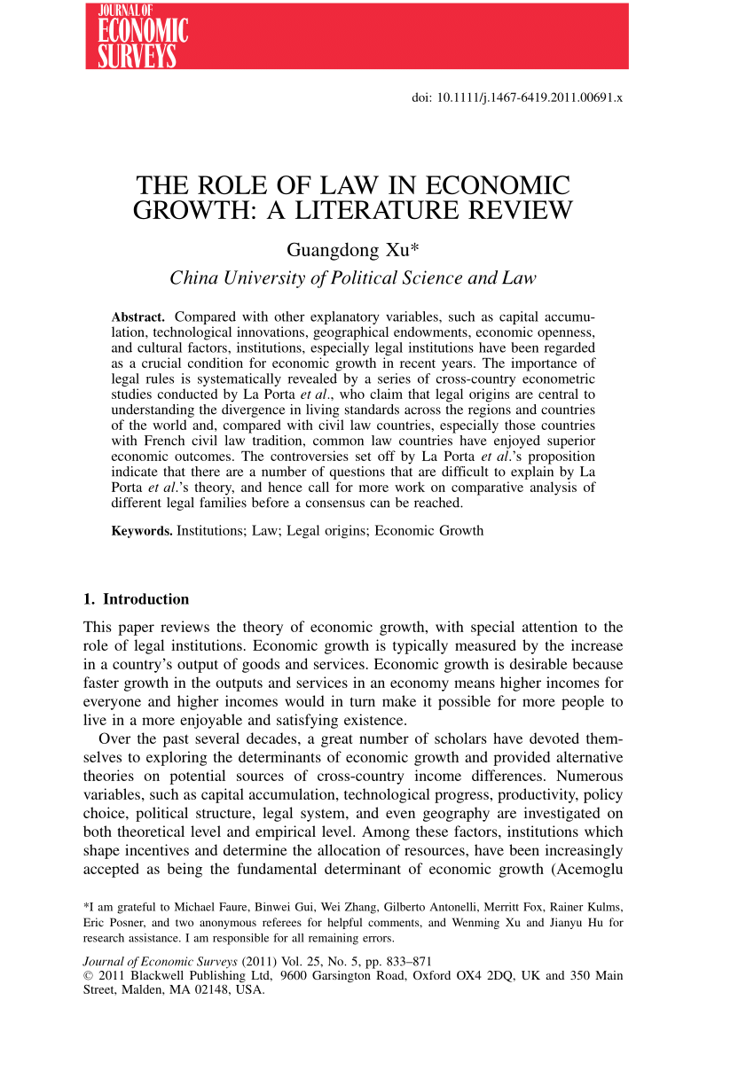 literature review of economic development