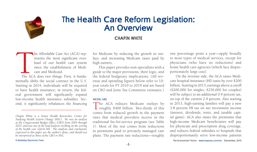 health care reform research paper