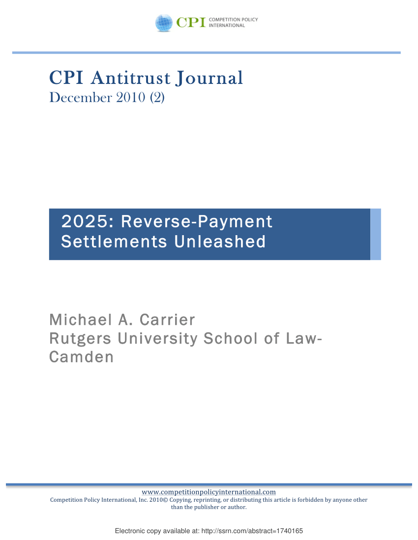 (PDF) 2025 ReversePayment Settlements Unleashed