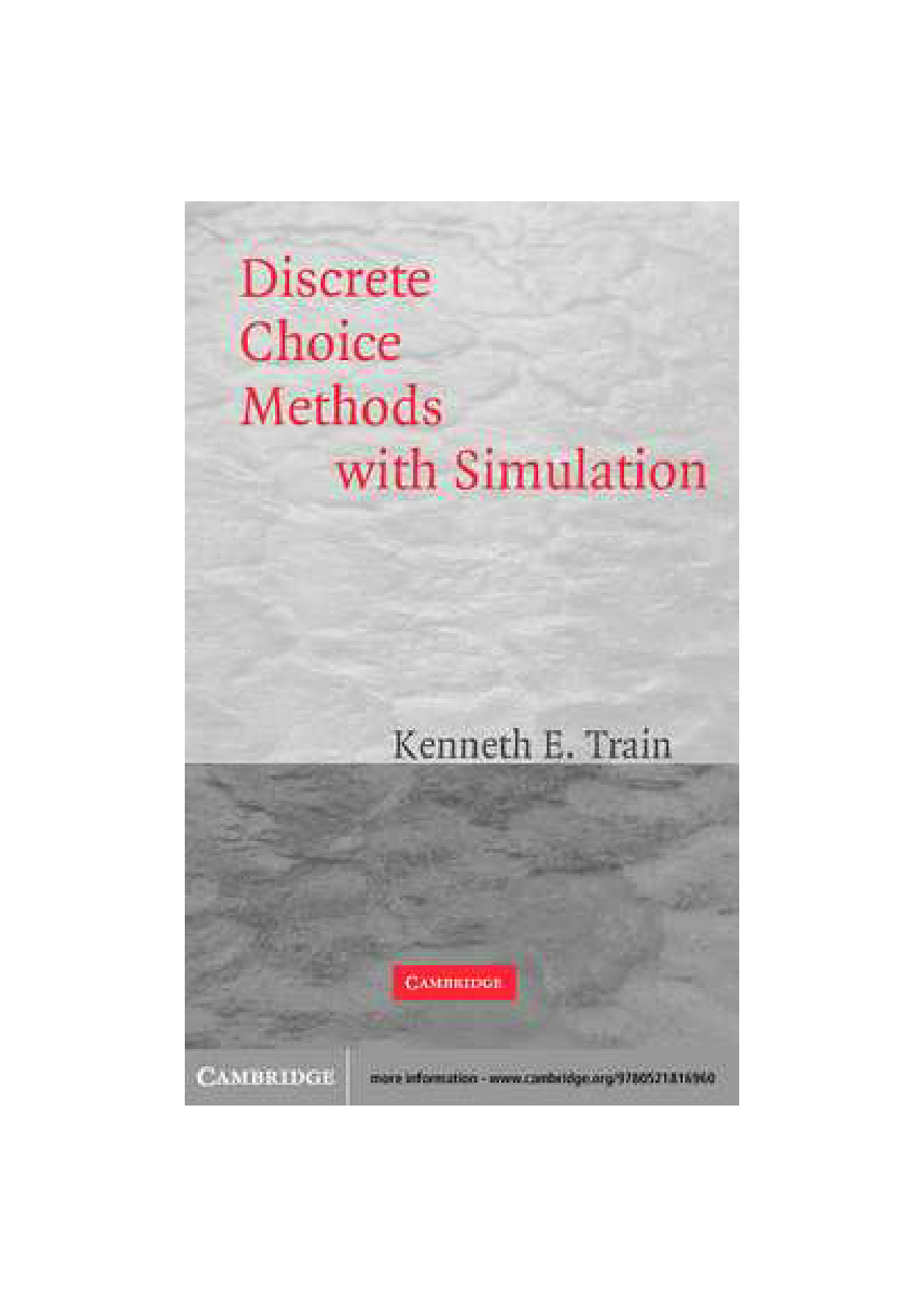 PDF) Discrete Choice Methods With Simulation