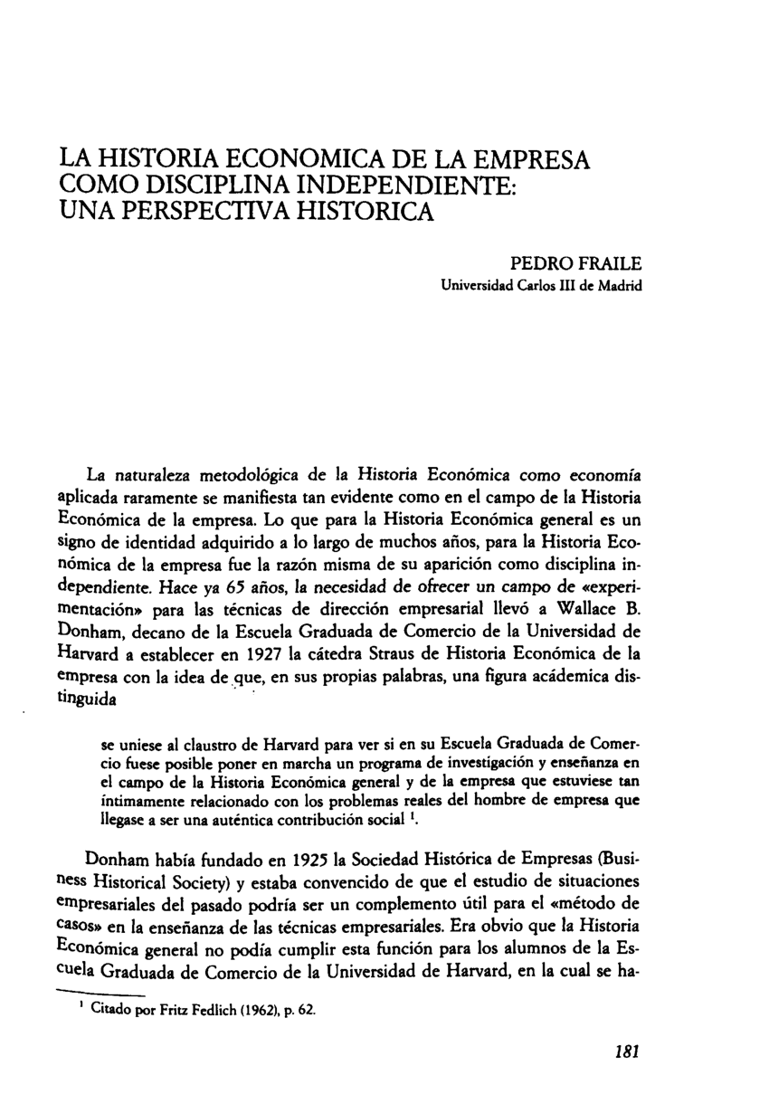 Pdf La Historia Economica De La Empresa Como Disciplina Independiente Una Perspectiva Histórica 0359