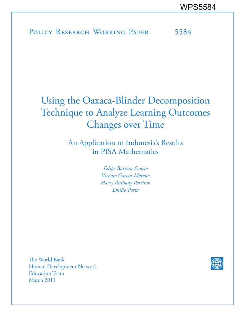 (PDF) Using the Oaxaca-Blinder Decomposition Technique to Analyze ...