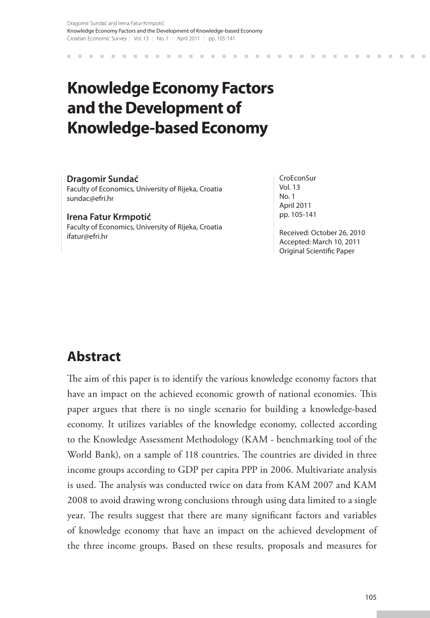 knowledge economy research articles