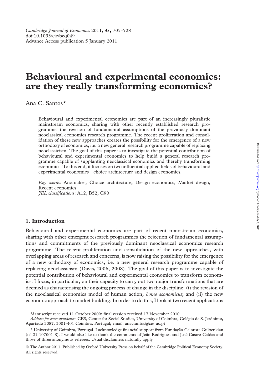 dissertation behavioural economics