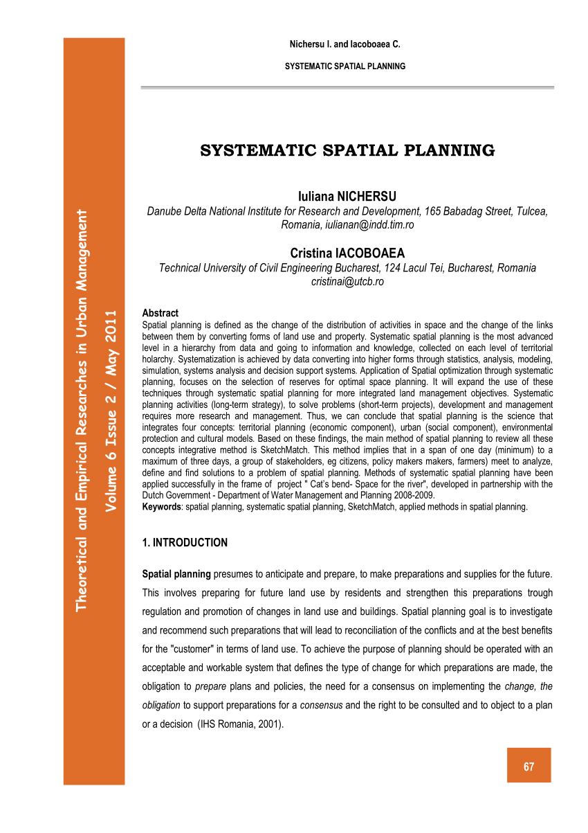 spatial planning research papers
