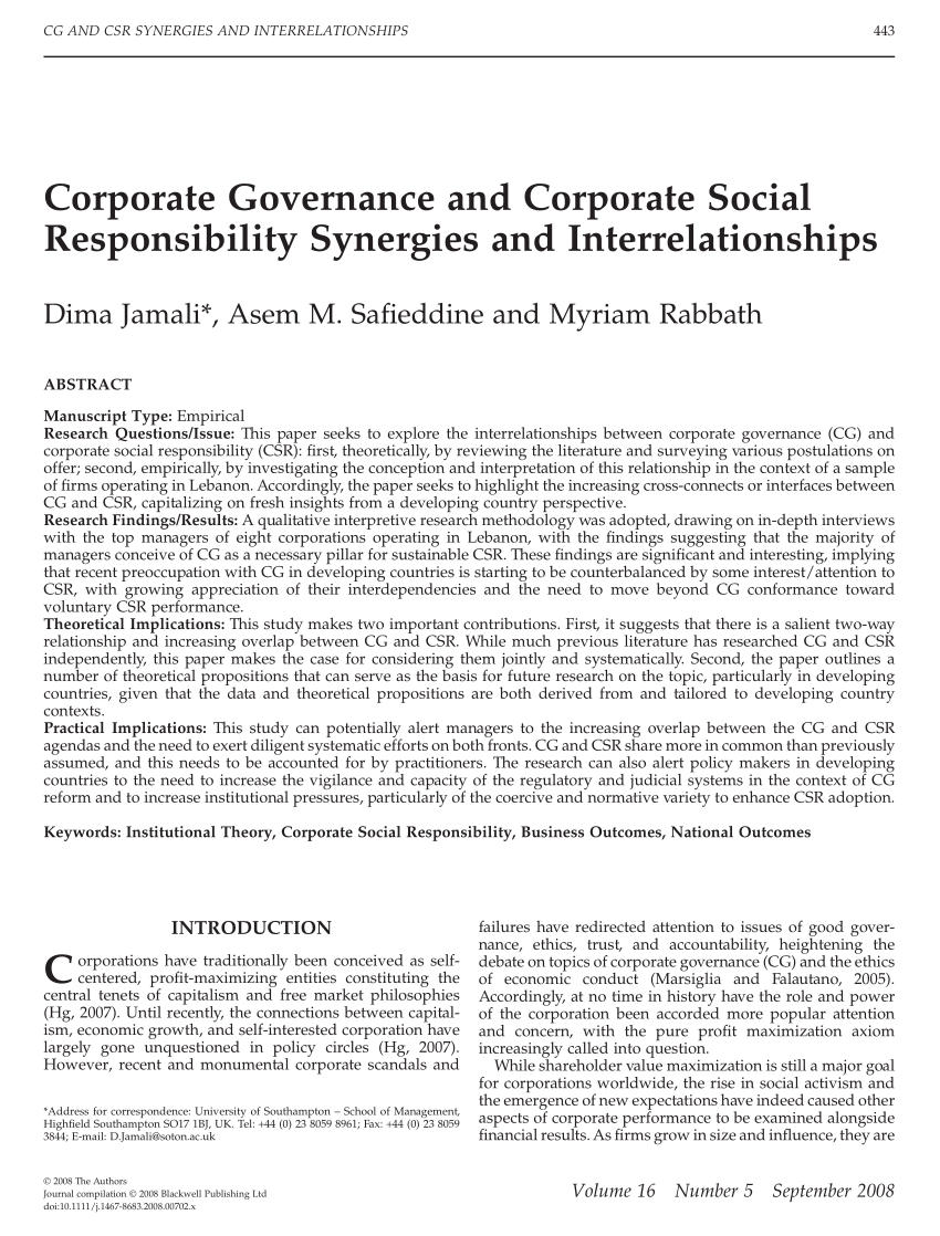 research papers on corporate governance