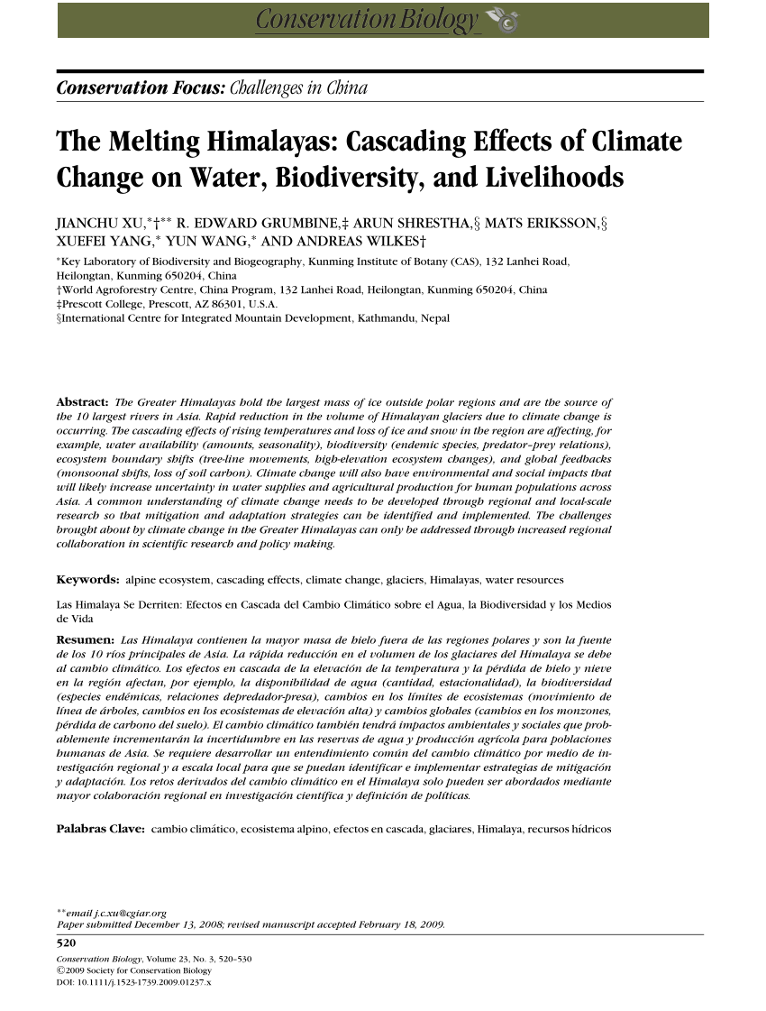 PDF) The Melting Himalayas: Cascading Effects of Climate Change on 