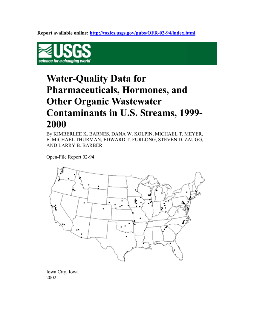 Pdf Pharmaceuticals Hormones And Other Organic Wastewater Contaminants In U S Streams