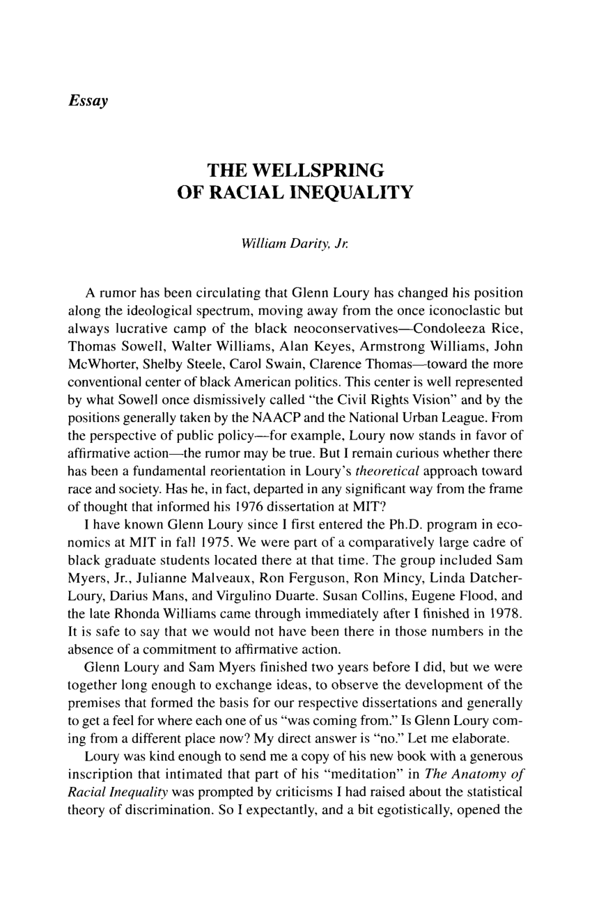 essays about racial inequality