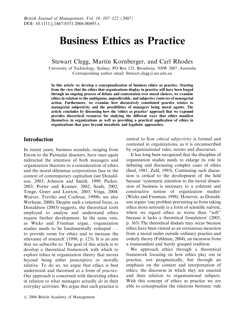 business ethics term paper topics