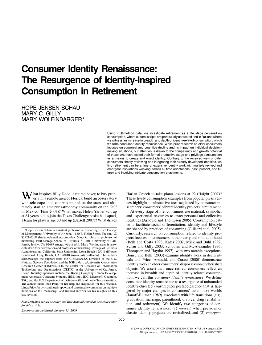 PDF) Consumer Identity Renaissance The Resurgence of Identity-Inspired Consumption in Retirement pic