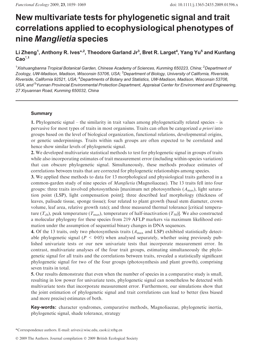 pdf-new-multivariate-test-for-phylogenetic-signal-and-trait