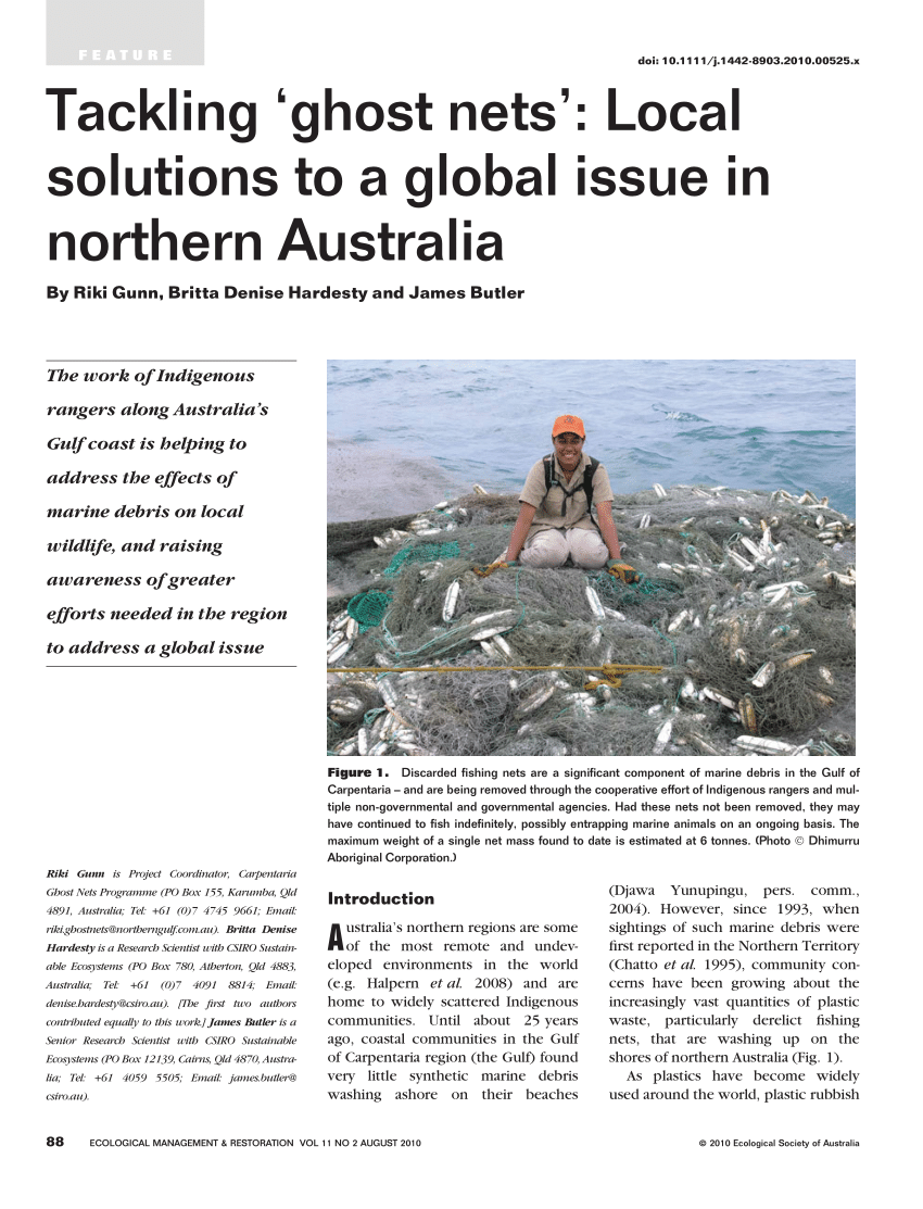 PDF) Tackling 'ghost nets': Local solutions to a global issue in