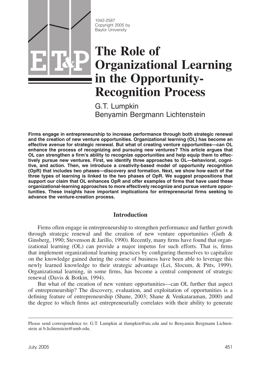 research papers organizational learning