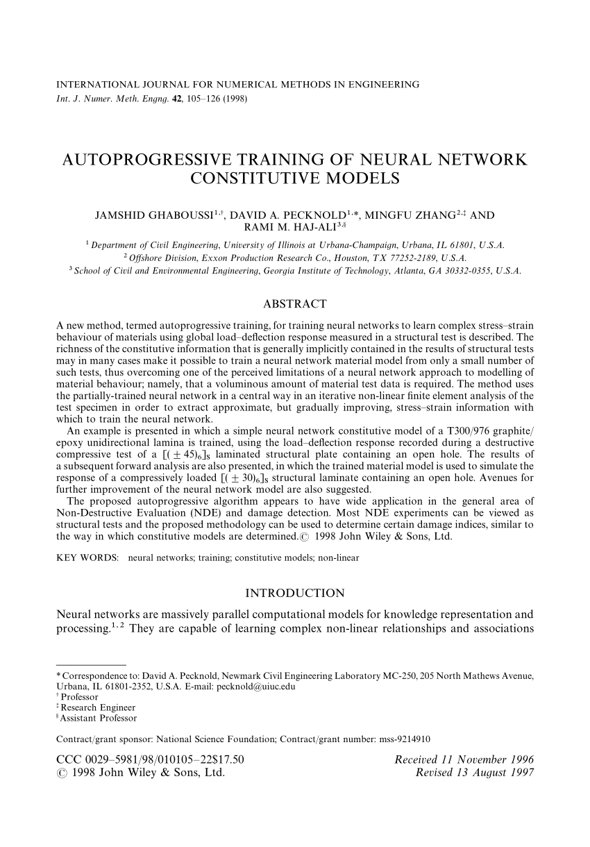 Pdf Autoprogressive Training Of Neural Network Constitutive Models