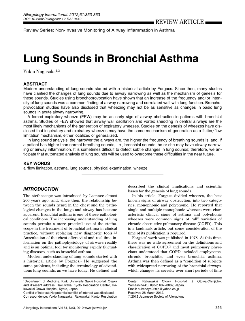 asthma lung sounds
